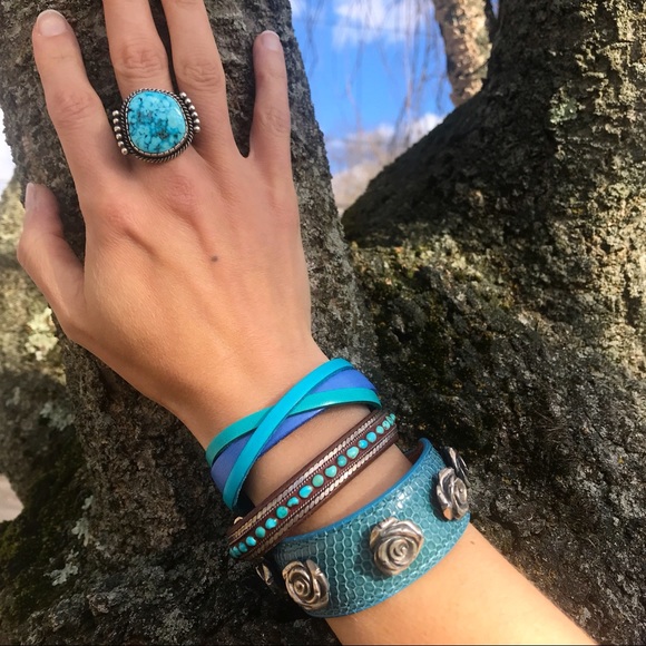 NEW Peyote Bird Designs Leather Cuff Bracelet - Picture 5 of 5